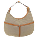 GUCCI Sherry Line Shoulder Bag Canvas Beige Silver 114871 Auth 182727-2