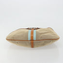 GUCCI Sherry Line Shoulder Bag Canvas Beige Silver 114871 Auth 182727-5