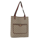 GUCCI GG Supreme Web Sherry Line Tote Bag PVC Beige Gold 002 58 6487 Auth 182729-1
