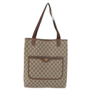 GUCCI GG Supreme Web Sherry Line Tote Bag PVC Beige Gold 002 58 6487 Auth 182729-2