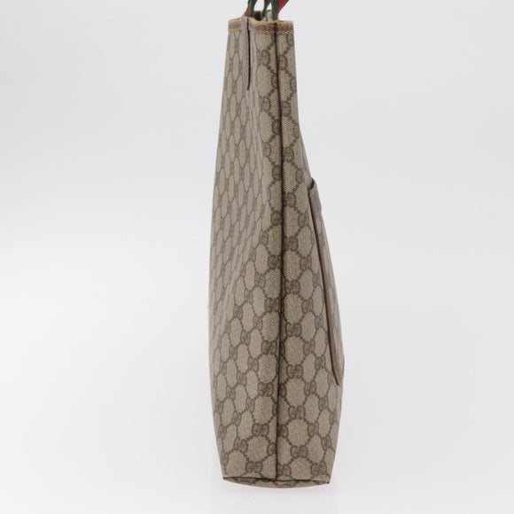 GUCCI GG Supreme Web Sherry Line Tote Bag PVC Beige Gold 002 58 6487 Auth 182729
