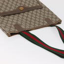 GUCCI GG Supreme Web Sherry Line Tote Bag PVC Beige Gold 002 58 6487 Auth 182729-6