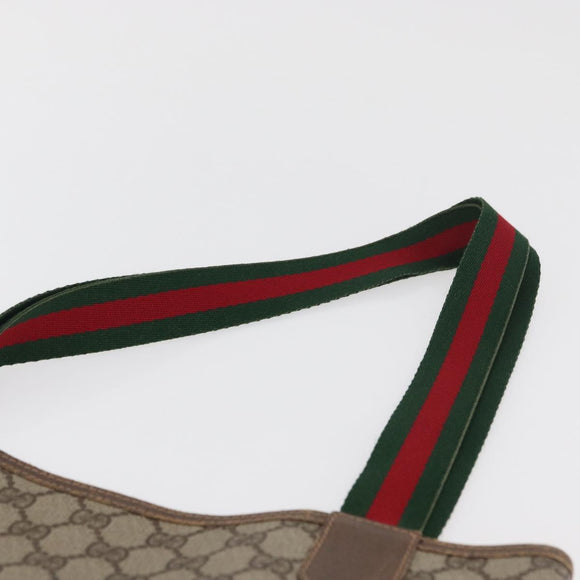 GUCCI GG Supreme Web Sherry Line Tote Bag PVC Beige Gold 002 58 6487 Auth 182729