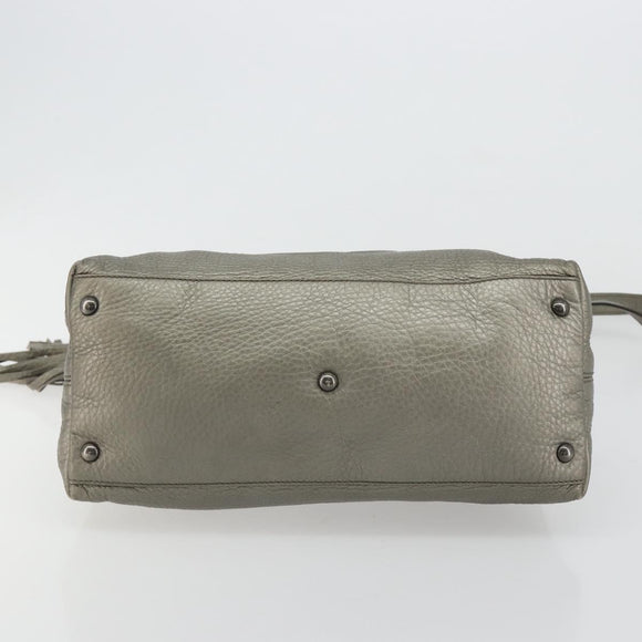 GUCCI Soho Hand Bag Leather 2way Silver 308362 Auth 182731A