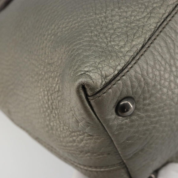 GUCCI Soho Hand Bag Leather 2way Silver 308362 Auth 182731A