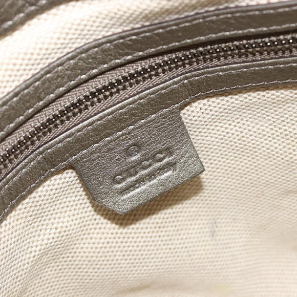 GUCCI Soho Hand Bag Leather 2way Silver 308362 Auth 182731A
