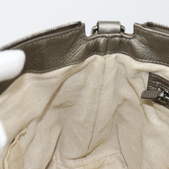 GUCCI Soho Hand Bag Leather 2way Silver 308362 Auth 182731A