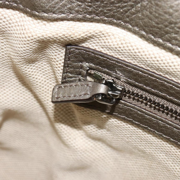 GUCCI Soho Hand Bag Leather 2way Silver 308362 Auth 182731A