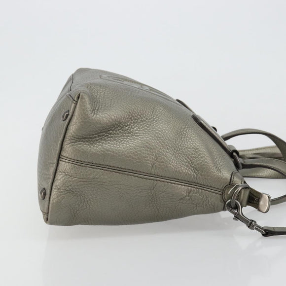 GUCCI Soho Hand Bag Leather 2way Silver 308362 Auth 182731A
