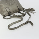 GUCCI Soho Hand Bag Leather 2way Silver 308362 Auth 182731A-9