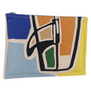 HERMES Victoria 3 Surf Yachting Flat GM Bag Canvas Multicolor Auth 182737M-1