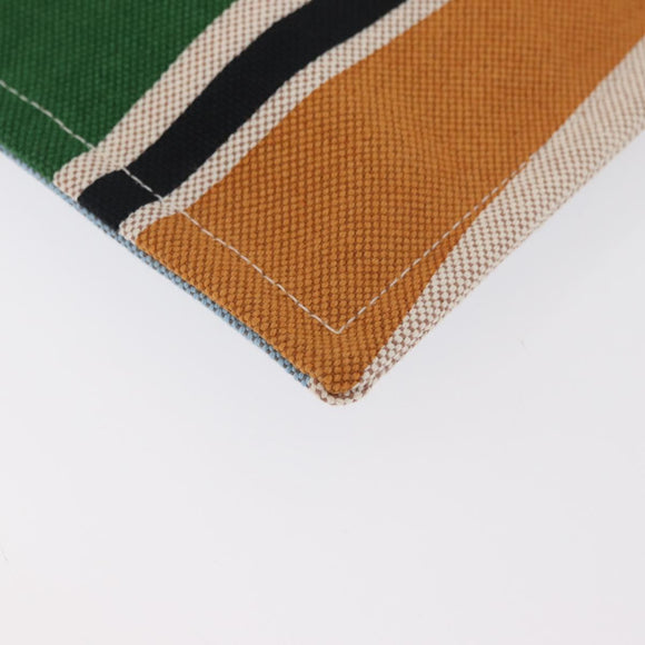 HERMES Victoria 3 Surf Yachting Flat GM Bag Canvas Multicolor Auth 182737M