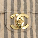 CHANEL Matelasse 30 Chain Shoulder Bag Canvas Gray Gold CC Auth 182738SAV-19