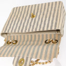 CHANEL Matelasse 30 Chain Shoulder Bag Canvas Gray Gold CC Auth 182738SAV-20