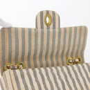 CHANEL Matelasse 30 Chain Shoulder Bag Canvas Gray Gold CC Auth 182738SAV-21
