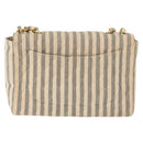 CHANEL Matelasse 30 Chain Shoulder Bag Canvas Gray Gold CC Auth 182738SAV-2