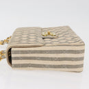 CHANEL Matelasse 30 Chain Shoulder Bag Canvas Gray Gold CC Auth 182738SAV-4