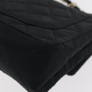 CHANEL Mini Matelasse 17 Chain Shoulder Bag Satin Black Gold CC Auth 182739SAV-16