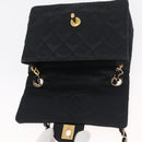 CHANEL Mini Matelasse 17 Chain Shoulder Bag Satin Black Gold CC Auth 182739SAV-9