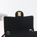 CHANEL Mini Matelasse 17 Chain Shoulder Bag Satin Black Gold CC Auth 182739SAV-18