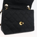 CHANEL Mini Matelasse 17 Chain Shoulder Bag Satin Black Gold CC Auth 182739SAV-19
