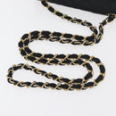 CHANEL Mini Matelasse 17 Chain Shoulder Bag Satin Black Gold CC Auth 182739SAV-6