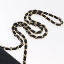 CHANEL Mini Matelasse 17 Chain Shoulder Bag Satin Black Gold CC Auth 182739SAV-7
