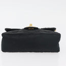 CHANEL Mini Matelasse 17 Chain Shoulder Bag Satin Black Gold CC Auth 182739SAV-5