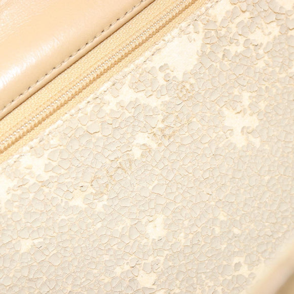 CHANEL Matelasse 25 Chain Shoulder Bag Lamb Skin Beige Gold CC Auth 182740