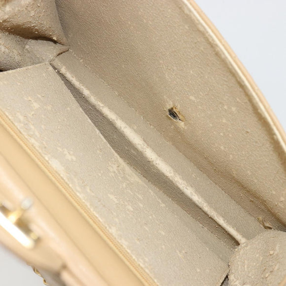 CHANEL Matelasse 25 Chain Shoulder Bag Lamb Skin Beige Gold CC Auth 182740