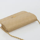 CHANEL Matelasse 25 Chain Shoulder Bag Lamb Skin Beige Gold CC Auth 182740-6