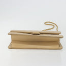 CHANEL Matelasse 25 Chain Shoulder Bag Lamb Skin Beige Gold CC Auth 182740-5