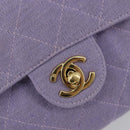 CHANEL Mini Matelasse 17 Chain Bag Cotton Lavende Gold CC Auth 182741SAM-19
