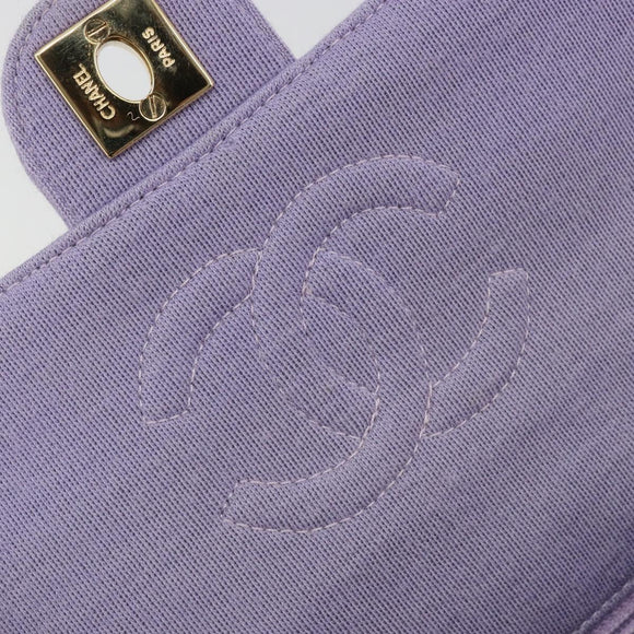 CHANEL Mini Matelasse 17 Chain Bag Cotton Lavende Gold CC Auth 182741SAM
