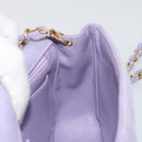 CHANEL Mini Matelasse 17 Chain Bag Cotton Lavende Gold CC Auth 182741SAM-23