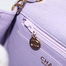 CHANEL Mini Matelasse 17 Chain Bag Cotton Lavende Gold CC Auth 182741SAM-25