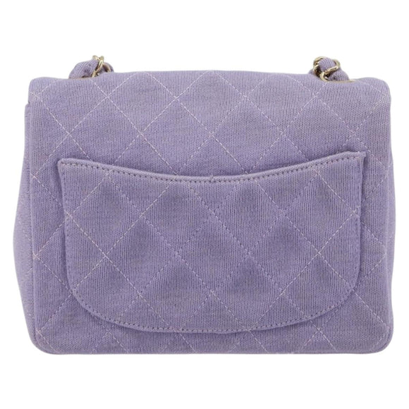 CHANEL Mini Matelasse 17 Chain Bag Cotton Lavende Gold CC Auth 182741SAM