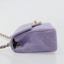 CHANEL Mini Matelasse 17 Chain Bag Cotton Lavende Gold CC Auth 182741SAM-4