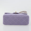 CHANEL Mini Matelasse 17 Chain Bag Cotton Lavende Gold CC Auth 182741SAM-5