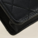 CHANEL Matelasse Chain Shoulder Bag Lamb Skin Black Gold CC Auth 182742SAM-13