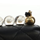 CHANEL Matelasse Chain Shoulder Bag Lamb Skin Black Gold CC Auth 182742SAM-17