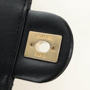CHANEL Matelasse Chain Shoulder Bag Lamb Skin Black Gold CC Auth 182742SAM-20