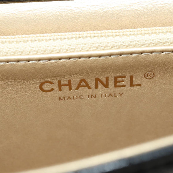 CHANEL Matelasse Chain Shoulder Bag Lamb Skin Black Gold CC Auth 182742SAM