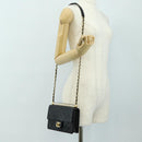 CHANEL Matelasse Chain Shoulder Bag Lamb Skin Black Gold CC Auth 182742SAM-29