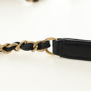CHANEL Matelasse Chain Shoulder Bag Lamb Skin Black Gold CC Auth 182742SAM-8