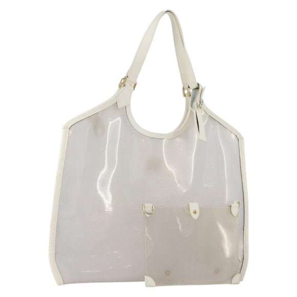 LOUIS VUITTON Epi Plage Lagoon Bay Tote Bag White Clear M92151 LV Auth 182775A