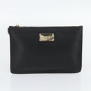 Salvatore Ferragamo Gancini Hand Bag Leather 2way Black Gold Auth 182777V-21