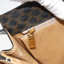 CELINE Macadam Canvas Horse Carriage Bag PVC Leather Black Gold Auth 182778V-21
