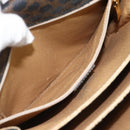 CELINE Macadam Canvas Horse Carriage Bag PVC Leather Black Gold Auth 182778V-22