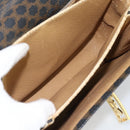 CELINE Macadam Canvas Horse Carriage Bag PVC Leather Black Gold Auth 182778V-23